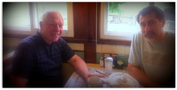 Paul Schlieben and me in Peterboro Diner